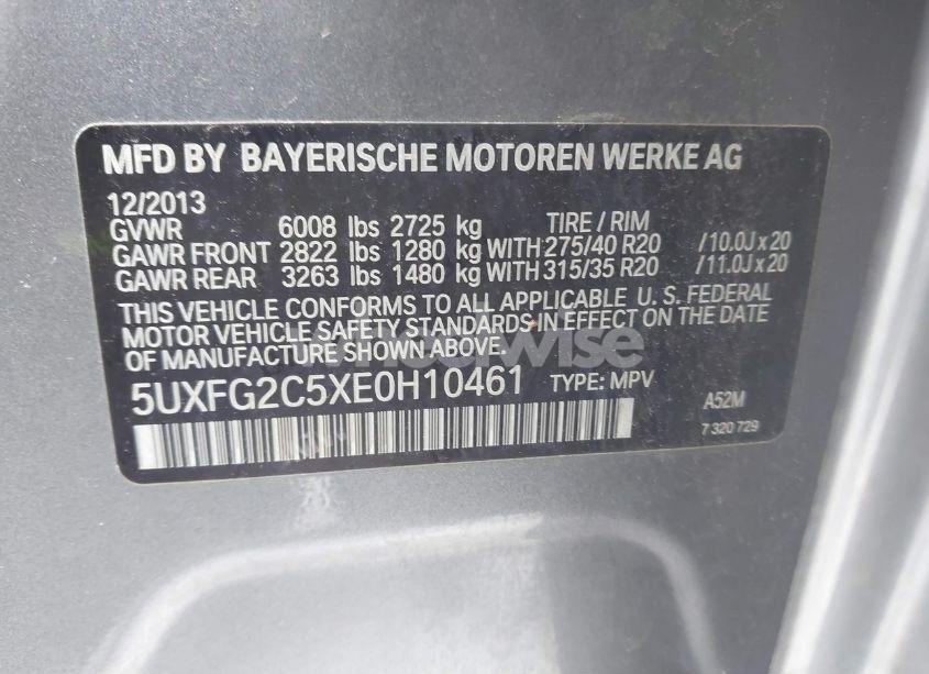 Photo 9 of 2014 Bmw X6 XDRIVE35I (VIN 5UXFG2C5XE0H10461)