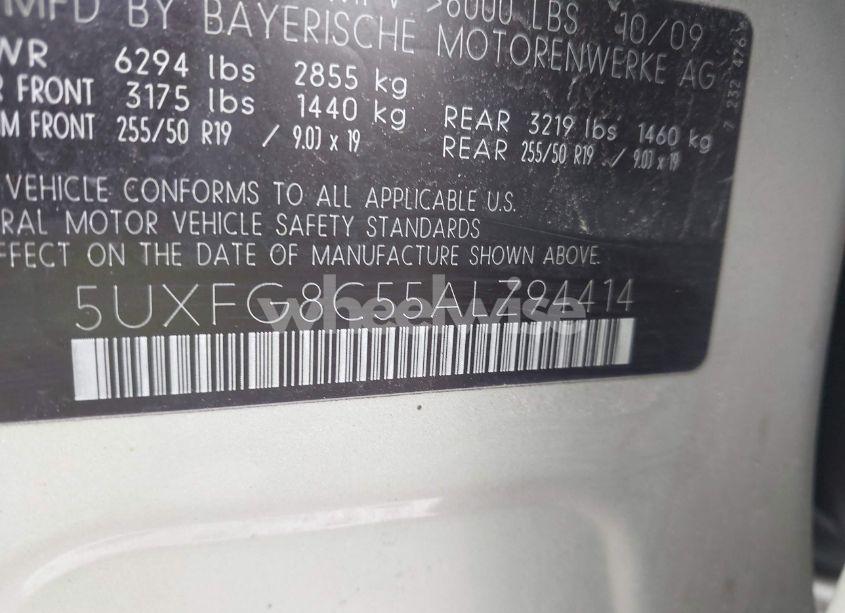 Photo 9 of 2010 Bmw X6 (VIN 5UXFG8C55ALZ94414)