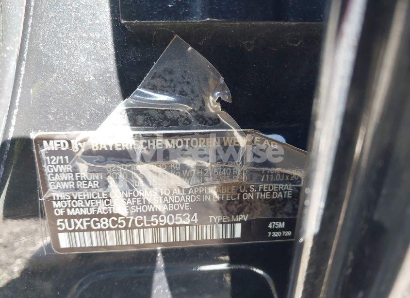 Photo 9 of 2012 Bmw X6 XDRIVE50I (VIN 5UXFG8C57CL590534)