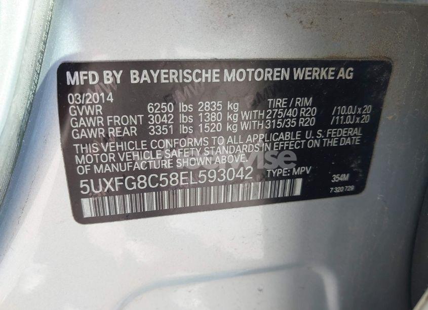 Photo 9 of 2014 Bmw X6 (VIN 5UXFG8C58EL593042)