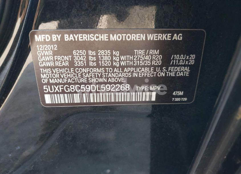 Photo 9 of 2013 Bmw X6 XDRIVE50I (VIN 5UXFG8C59DL592268)