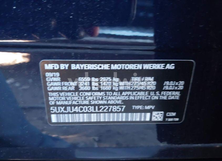 Photo 9 of 2020 Bmw X5 M50I (VIN 5UXJU4C03LL227857)