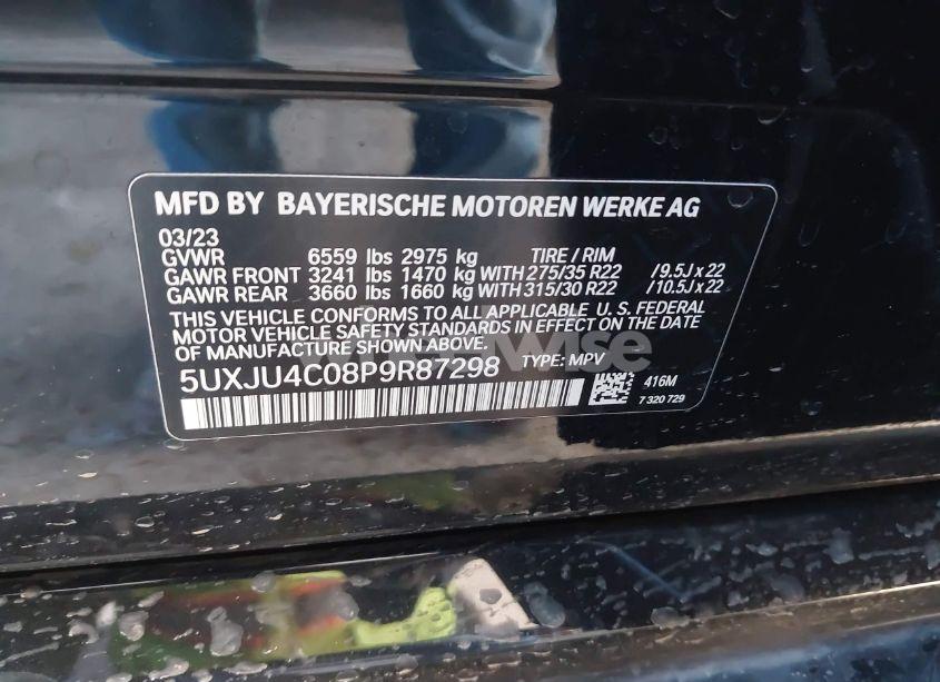Photo 9 of 2023 Bmw X5 M50I (VIN 5UXJU4C08P9R87298)