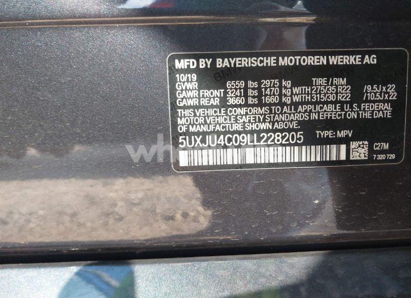 Photo 9 of 2020 Bmw X5 M50I (VIN 5UXJU4C09LL228205)