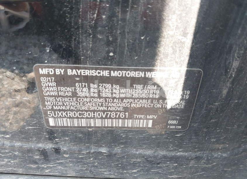Photo 9 of 2017 Bmw X5 XDRIVE35I (VIN 5UXKR0C30H0V78761)