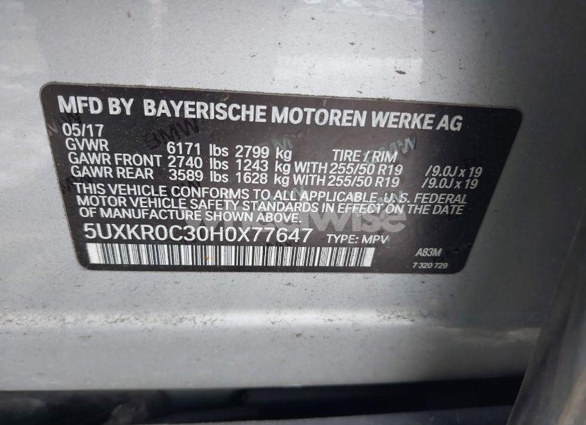 Photo 9 of 2017 Bmw X5 XDRIVE35I (VIN 5UXKR0C30H0X77647)