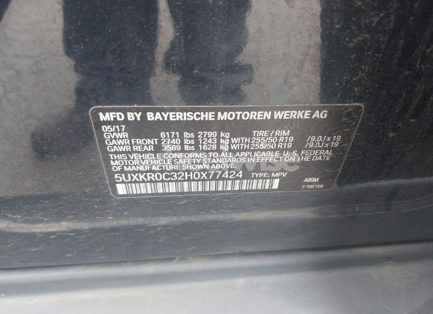 Photo 9 of 2017 Bmw X5 XDRIVE35I (VIN 5UXKR0C32H0X77424)