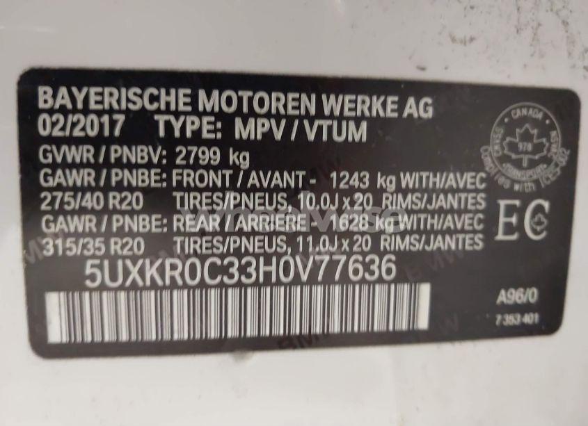 Photo 9 of 2017 Bmw X5 XDRIVE35I (VIN 5UXKR0C33H0V77636)