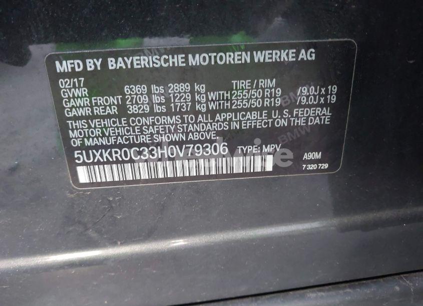 Photo 9 of 2017 Bmw X5 XDRIVE35I (VIN 5UXKR0C33H0V79306)