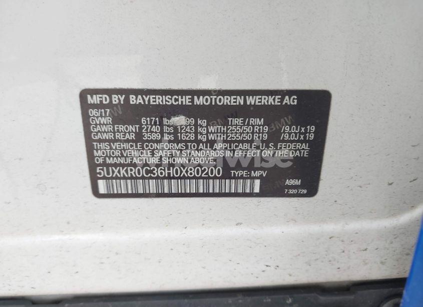 Photo 9 of 2017 Bmw X5 XDRIVE35I (VIN 5UXKR0C36H0X80200)