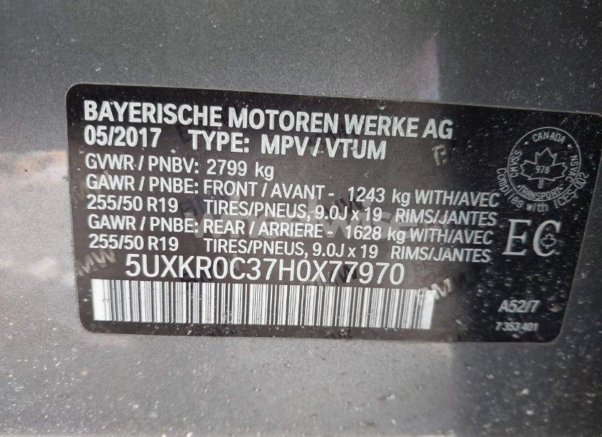Photo 9 of 2017 Bmw X5 XDRIVE35I (VIN 5UXKR0C37H0X77970)