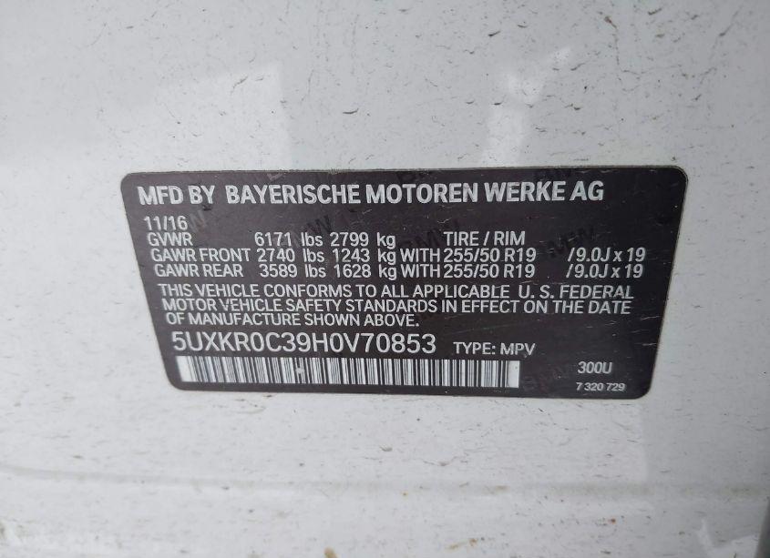 Photo 9 of 2017 Bmw X5 XDRIVE35I (VIN 5UXKR0C39H0V70853)