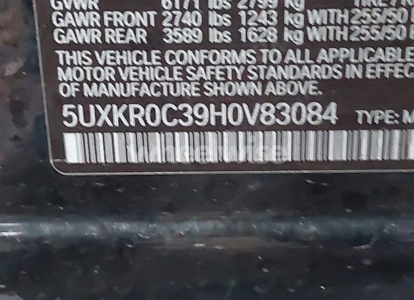 Photo 9 of 2017 Bmw X5 XDRIVE35I (VIN 5UXKR0C39H0V83084)