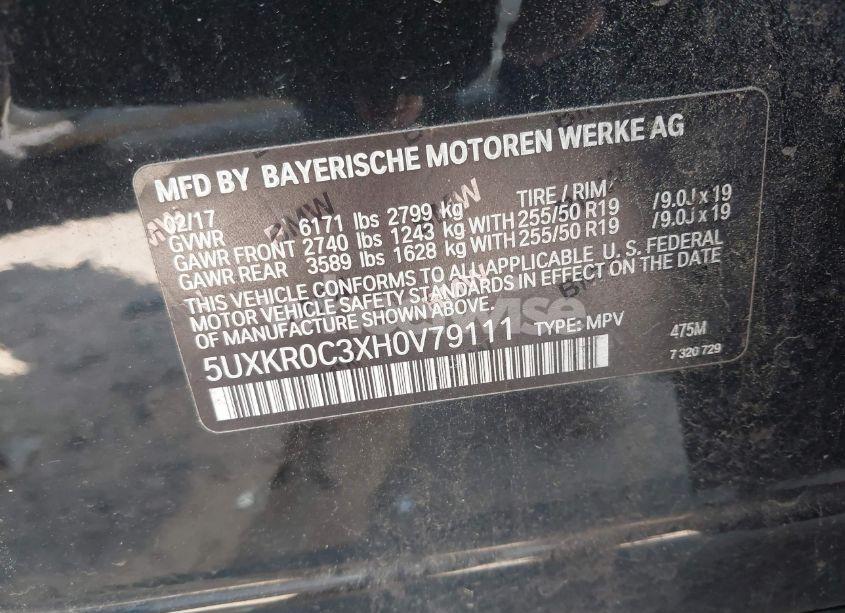 Photo 9 of 2017 Bmw X5 XDRIVE35I (VIN 5UXKR0C3XH0V79111)