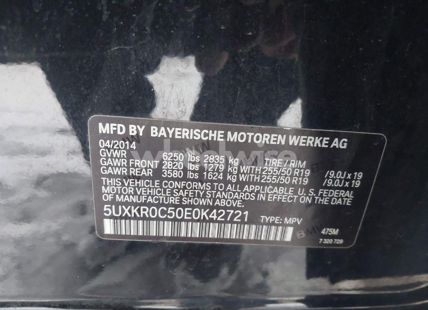 Photo 9 of 2014 Bmw X5 XDRIVE35I (VIN 5UXKR0C50E0K42721)