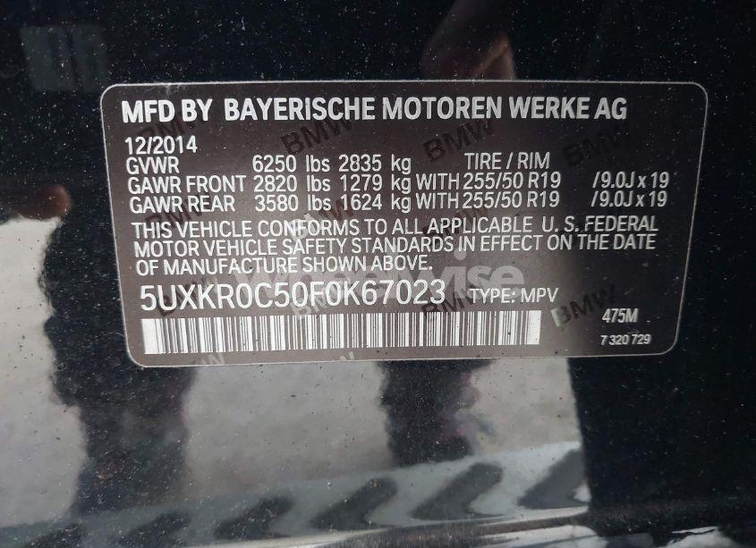 Photo 9 of 2015 Bmw X5 XDRIVE35I (VIN 5UXKR0C50F0K67023)
