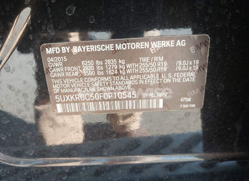 Photo 9 of 2015 Bmw X5 XDRIVE35I (VIN 5UXKR0C50F0P10545)