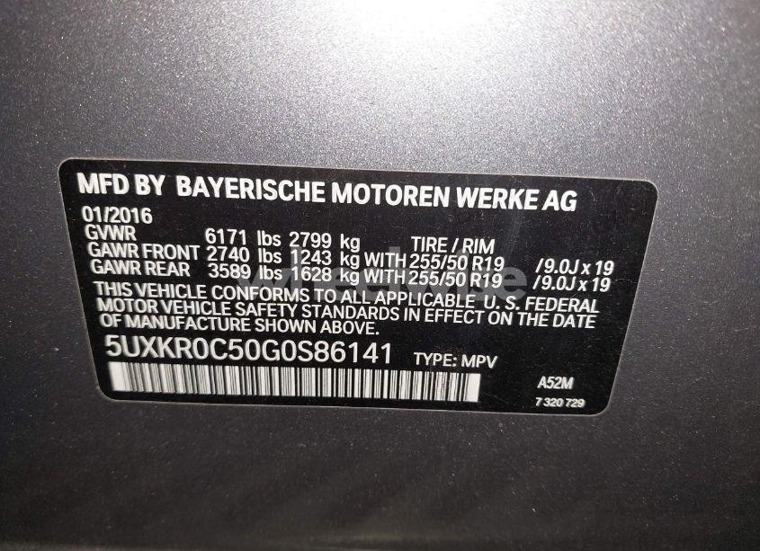 Photo 9 of 2016 Bmw X5 XDRIVE35I (VIN 5UXKR0C50G0S86141)