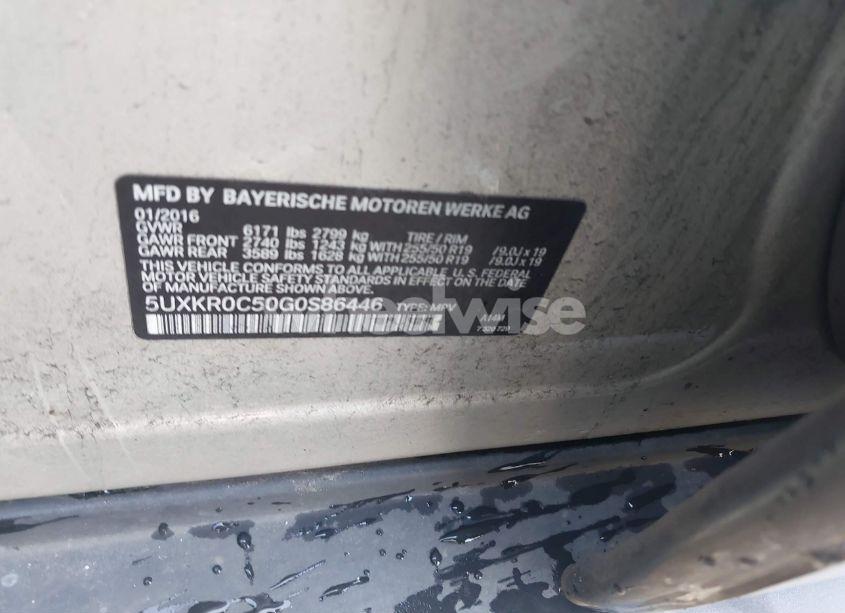 Photo 9 of 2016 Bmw X5 XDRIVE35I (VIN 5UXKR0C50G0S86446)