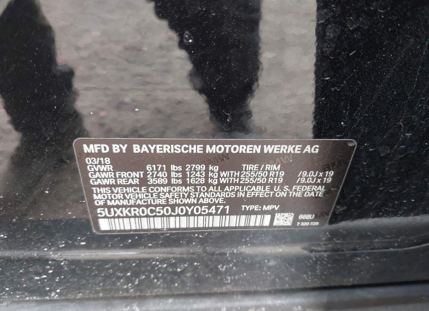 Photo 9 of 2018 Bmw X5 XDRIVE35I (VIN 5UXKR0C50J0Y05471)