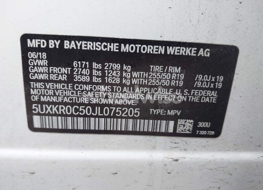 Photo 9 of 2018 Bmw X5 XDRIVE35I (VIN 5UXKR0C50JL075205)