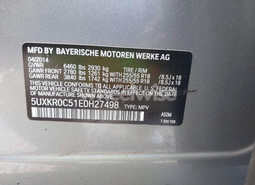 Photo 9 of 2014 Bmw X5 XDRIVE35I (VIN 5UXKR0C51E0H27498)