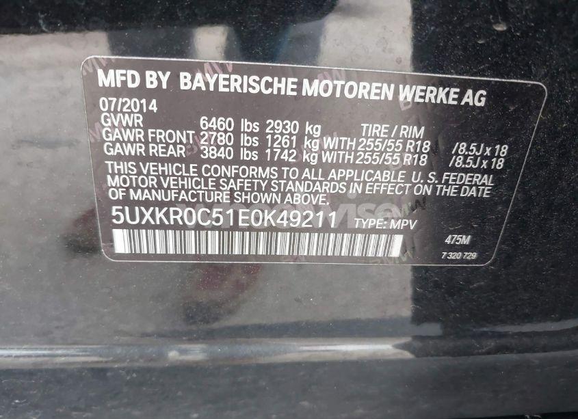 Photo 9 of 2014 Bmw X5 XDRIVE35I (VIN 5UXKR0C51E0K49211)