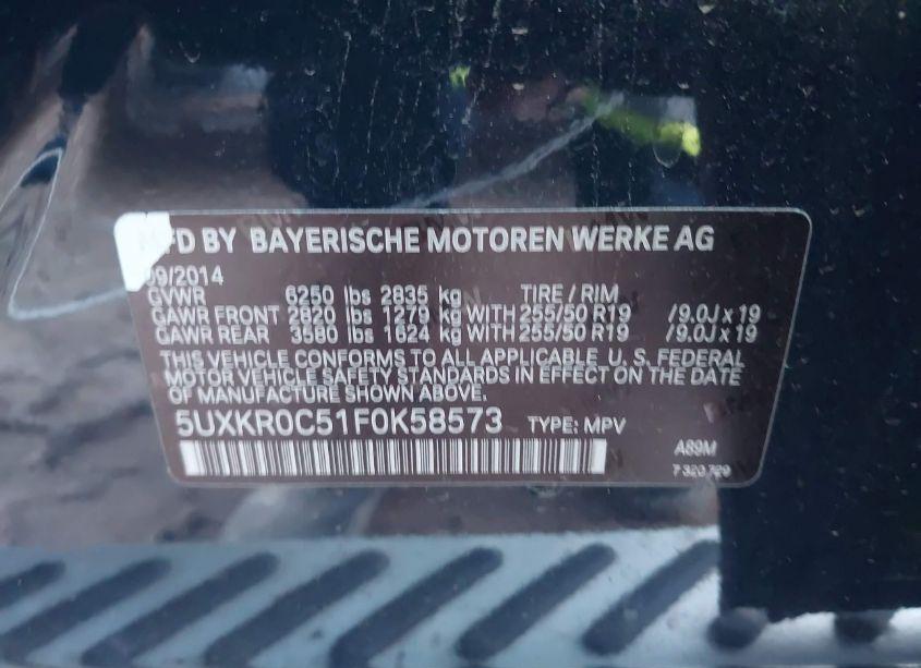 Photo 9 of 2015 Bmw X5 XDRIVE35I (VIN 5UXKR0C51F0K58573)