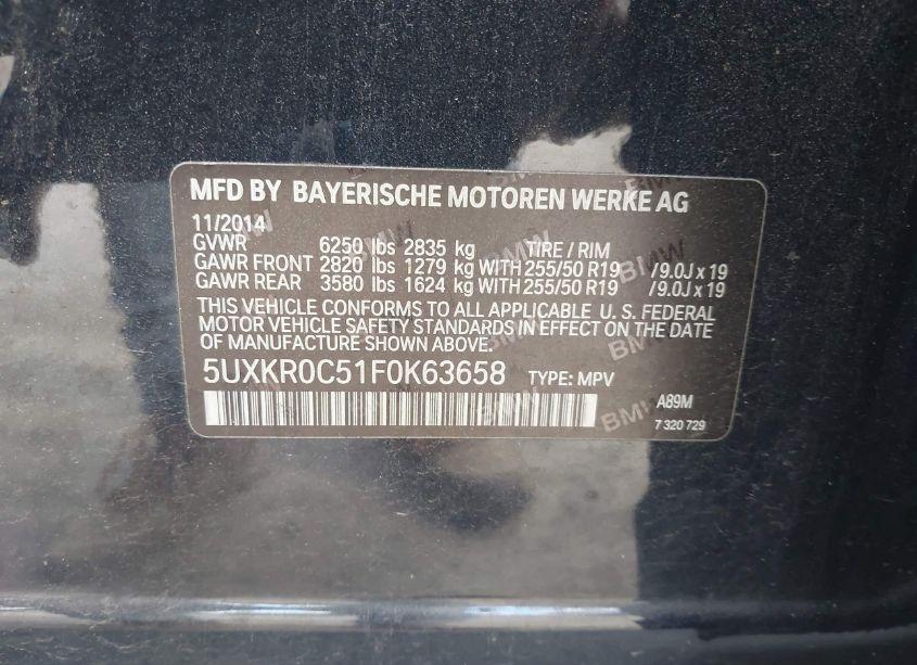 Photo 9 of 2015 Bmw X5 XDRIVE35I (VIN 5UXKR0C51F0K63658)