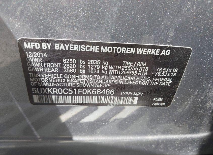 Photo 9 of 2015 Bmw X5 XDRIVE35I (VIN 5UXKR0C51F0K68486)