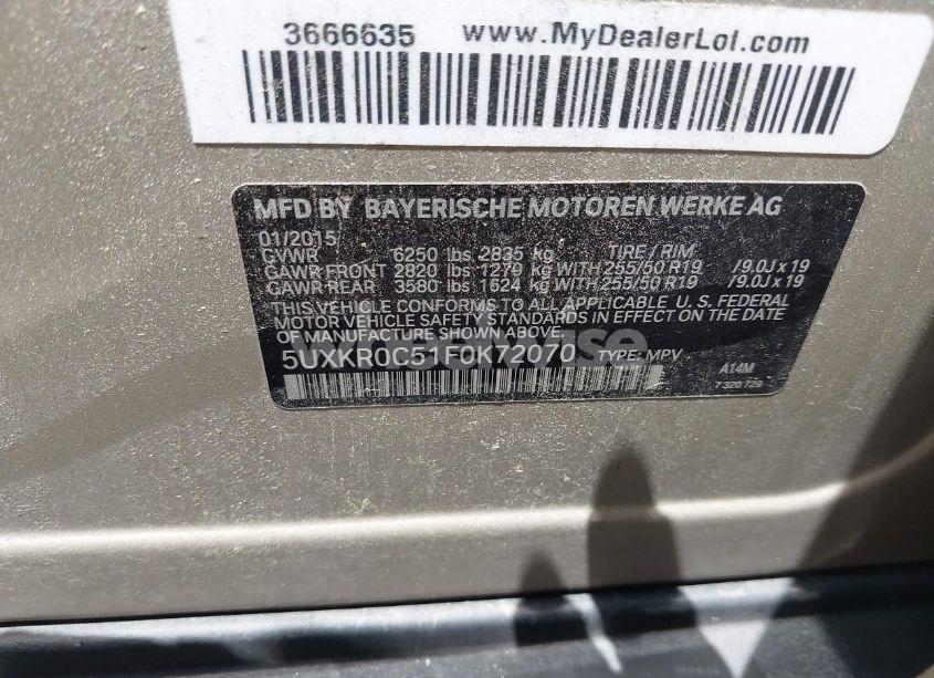 Photo 9 of 2015 Bmw X5 XDRIVE35I (VIN 5UXKR0C51F0K72070)