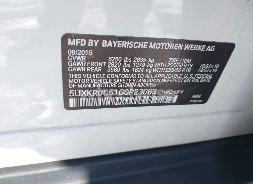 Photo 9 of 2016 Bmw X5 XDRIVE35I (VIN 5UXKR0C51G0P23063)