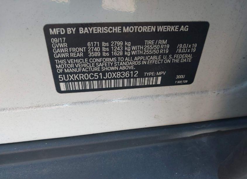 Photo 9 of 2018 Bmw X5 XDRIVE35I (VIN 5UXKR0C51J0X83612)