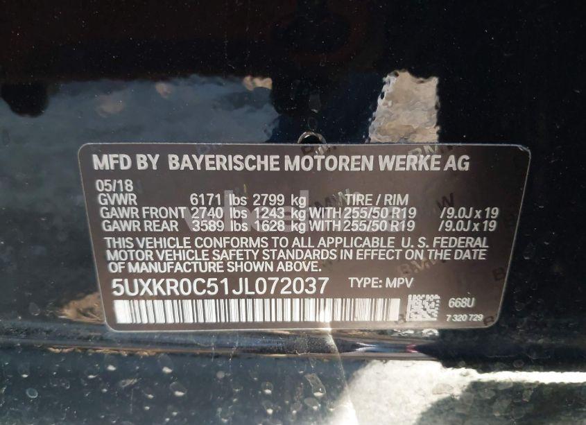 Photo 9 of 2018 Bmw X5 XDRIVE35I (VIN 5UXKR0C51JL072037)