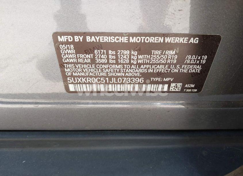 Photo 9 of 2018 Bmw X5 XDRIVE35I (VIN 5UXKR0C51JL073396)