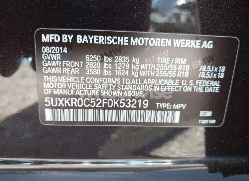Photo 9 of 2015 Bmw X5 XDRIVE35I (VIN 5UXKR0C52F0K53219)