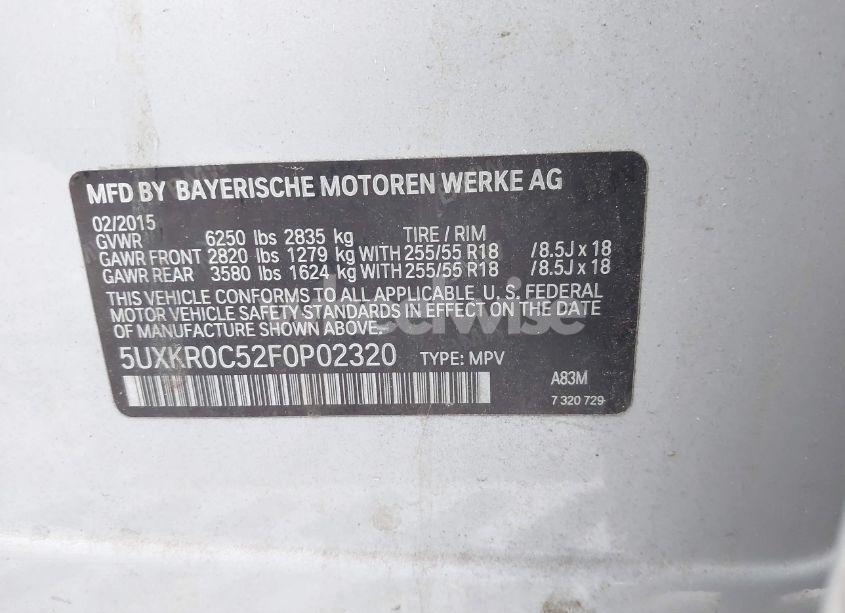 Photo 9 of 2015 Bmw X5 XDRIVE35I (VIN 5UXKR0C52F0P02320)