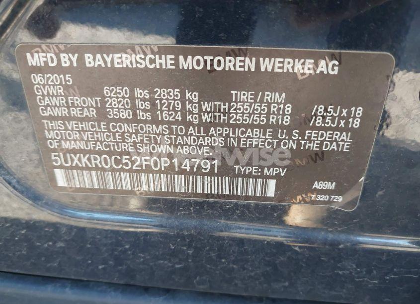 Photo 9 of 2015 Bmw X5 XDRIVE35I (VIN 5UXKR0C52F0P14791)