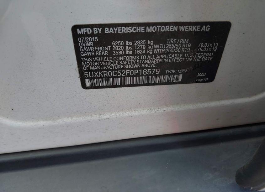 Photo 9 of 2015 Bmw X5 XDRIVE35I (VIN 5UXKR0C52F0P18579)