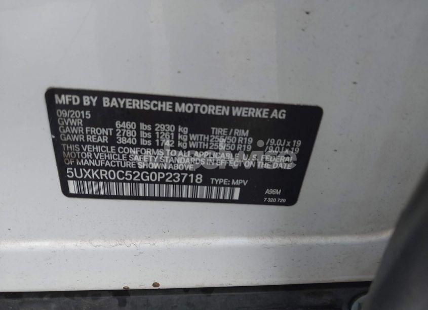 Photo 9 of 2016 Bmw X5 XDRIVE35I (VIN 5UXKR0C52G0P23718)