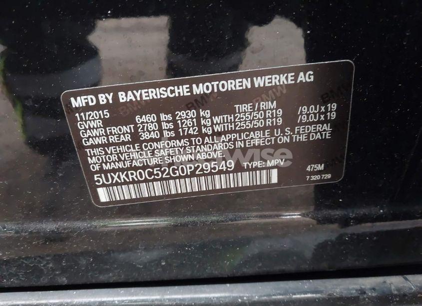 Photo 9 of 2016 Bmw X5 XDRIVE35I (VIN 5UXKR0C52G0P29549)