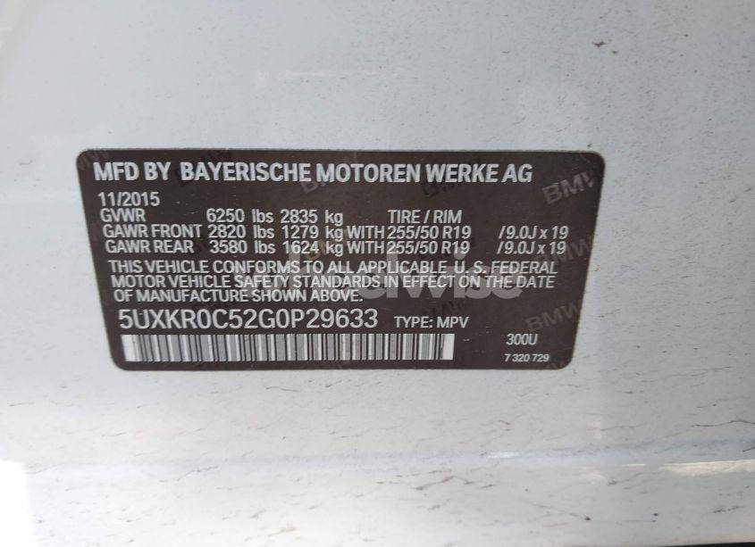 Photo 9 of 2016 Bmw X5 XDRIVE35I (VIN 5UXKR0C52G0P29633)