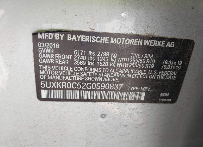 Photo 9 of 2016 Bmw X5 XDRIVE35I (VIN 5UXKR0C52G0S90837)