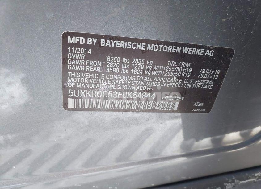Photo 9 of 2015 Bmw X5 XDRIVE35I (VIN 5UXKR0C53F0K64844)