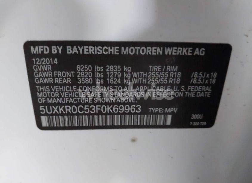 Photo 9 of 2015 Bmw X5 XDRIVE35I (VIN 5UXKR0C53F0K69963)