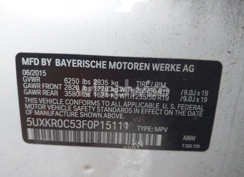 Photo 9 of 2015 Bmw X5 XDRIVE35I (VIN 5UXKR0C53F0P15111)