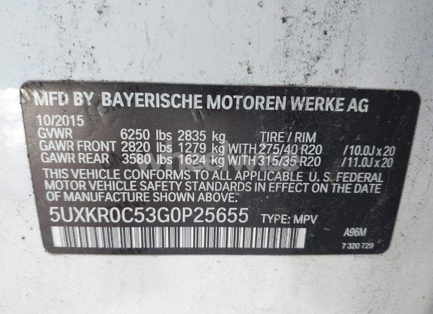 Photo 9 of 2016 Bmw X5 XDRIVE35I (VIN 5UXKR0C53G0P25655)