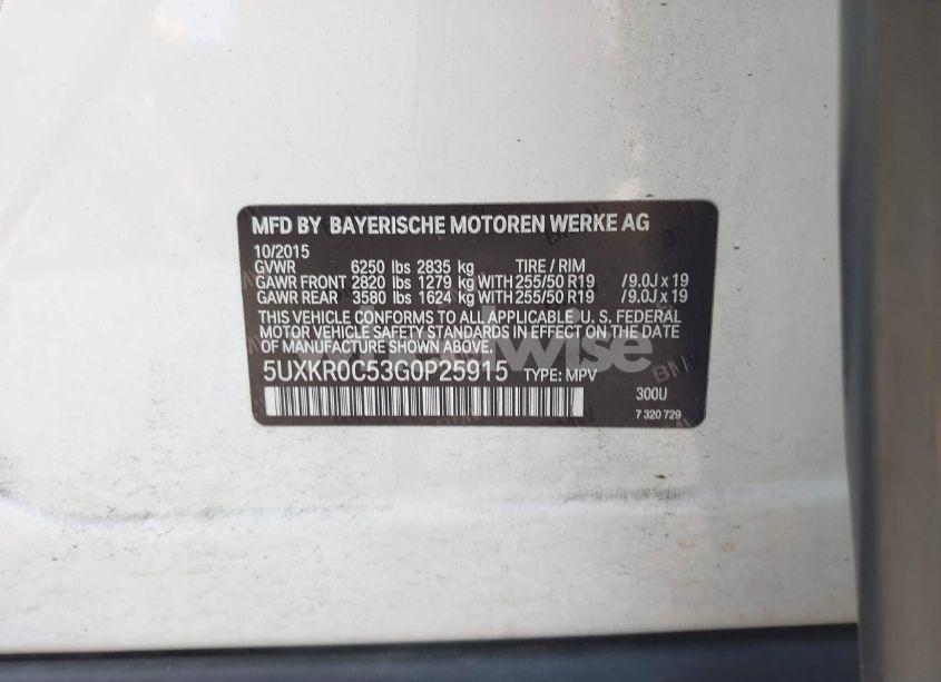 Photo 9 of 2016 Bmw X5 XDRIVE35I (VIN 5UXKR0C53G0P25915)