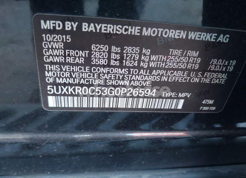 Photo 9 of 2016 Bmw X5 XDRIVE35I (VIN 5UXKR0C53G0P26594)