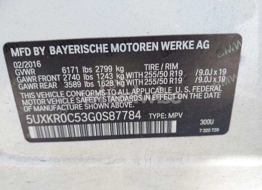 Photo 9 of 2016 Bmw X5 XDRIVE35I (VIN 5UXKR0C53G0S87784)